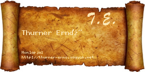 Thurner Ernő névjegykártya
